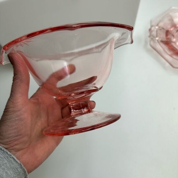 Various Vintage Pink Depression Glass Collection Plates, Dish, Serving Items - Picture 10 of 15